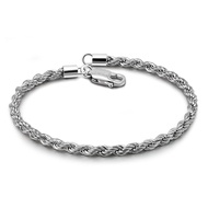 925 Sterling Silver Solid Bracelet 0.12'' Singapore Twisted Chain Bracelet Men Women Jewelry Origina