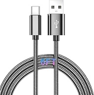 Metal Braided USB A to Type C Cable, Pets Chewing Proof Cord, Fast Charger Type-C Durable USB-A to U
