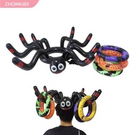 ZHOMKI89 Ring Toss Game, Halloween Theme Witch Hat Inflatable Ring Toss Game, Fun Spider Carnival Ga