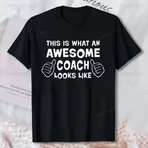 Awesome Coach Rugby Football Tennis Mens T-Shirt Fashion Funny Cotton Unisex Tshirt Retro Style Shor