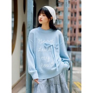 PSO Brand Women's Imitation Mohair Bow Knot Embroidered Sweater - Autumn