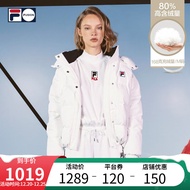 斐乐（FILA） FILA FUSION斐乐官方梭织羽绒服女子冬季运动连帽宽松长袖外套保暖羽绒服女装 白色-WT（宽松版型，建议拍小一码） 165/84A/M