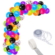 90s 80s 70s 60s 50s Themed Party Decorations Balloons Garland, 115Pcs 90's 80's 70's 60's 50's Rainb