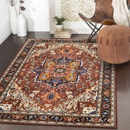 Bohemian living room carpet, vintage French low-maintenance sofa rug, American retro bedroom and stu