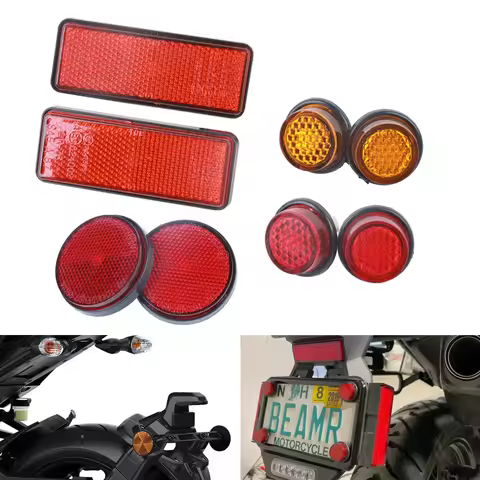 Universal Motorcycle Reflector For Yamaha TMAX 530 YZF R1 R3 R6 R15 R25 FZ6 MT07 Suzuki Honda Kawasa