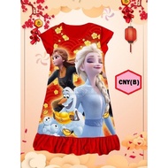 [3-7Tahun] CNY ANNA ELSA OLAF FROZEN KIDSWEAR. FROZEN 2. ANNA DRESS. ELSA DRESS. OLAF FROZEN. BAJU B