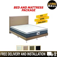 Living Mall Leather Divan Bed Frame With 10" Euro Top Mattress Package In 4 Colours - All Sizes