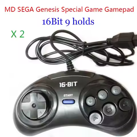 2024 Dropping Shopping 2pcs/1pc MD SEGA Gamepads 16bit Genesis Game Controller 9 Holes Sega Joypad H