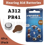 ถ่านใส่เครื่องช่วยฟัง เบอร์312 Renata A312 P312 PR41 ถ่านใส่เครื่องช่วยฟัง