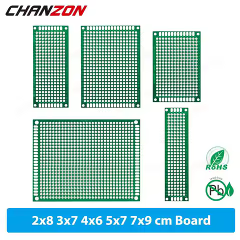 34 Pcs ( 2X8 3X7 4X6 5X7 7x9 cm ) Double Sided Printed Universal Circuit PCB Board Tinned Prototype 