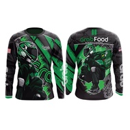 2025 Food Sports Shirt T-shirt Grab Food Motorcycle Rider Full Sublimation Long Sleeve T-shirt 3D Br