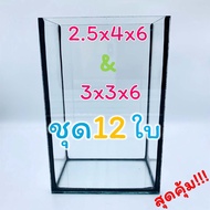 BG 12 ใบ! โหลปลากัดขนาด 3x3x6 นิ้ว และ 2.4x5x6 นิ้ว หนา 3 มิล ตู้ปลา ส่งฟรี