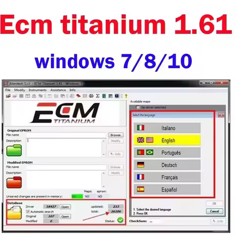 2026 Hot !ECM TITANIUM 1.61 With 26000 + Driver ECM 18259+ Drivers for ECU Tool Send Link or CD or U