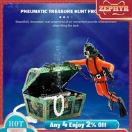 Fish Tank Treasure Chest and Diver Live-Action Aerating Aquarium Decoration