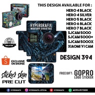 GOPRO HERO 4 , HERO 5 , HERO 6 , HERO 7, SJCAM 5000 , XIAOMI YI CAM 2K STICKER SKIN (DESIGN 394)