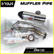 ✧ ☾ ∇ (Steel/Stainless)Muffler Pipe v4 For Honda Xrm125/Rs125/Rs125 Fi Made in Thailand