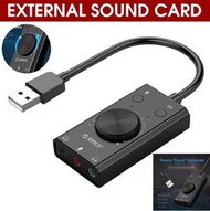 其他品牌 - [1件裝] USB聲卡 外接耳機 免驅動聲卡 獨立臺式機聲卡 電腦筆記本音頻轉換器 音效卡