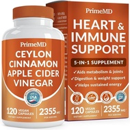 5-in-1 Ceylon Cinnamon Capsules 2355mg - Ceylon Cinnamon and Apple Cider Vinegar with, Panax Ginseng