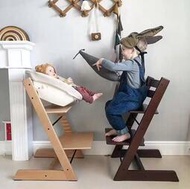 ins兒童成長餐椅 嬰兒多功能可調節升降成長實木椅