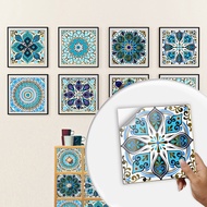 10pcs/set 20x20cm Mandala Style Crystal Hard Tiles Ceramics Wall Sticker Kitchen Wardrobe Home Decor Art Mural Peel Stick Wall Decals