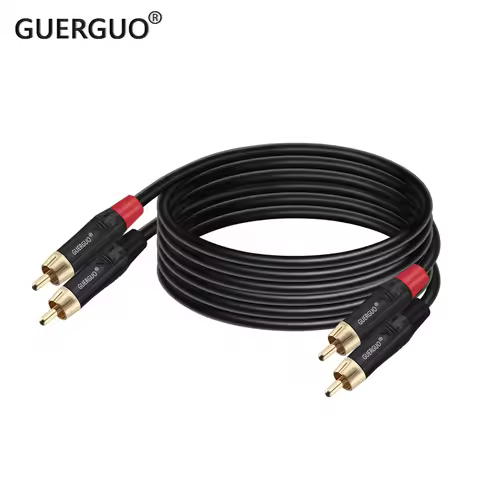 2 RCA M/M Stereo Audio Cable (24K Gold Plated and Copper Core）2RCA Male to 2RCA Male [Left/Right] Pr