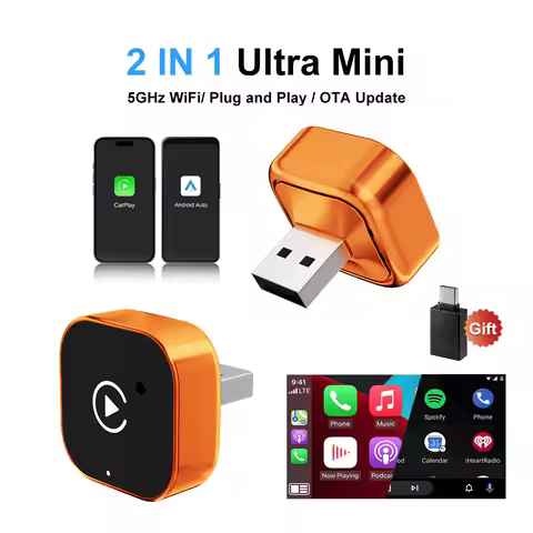 CAR PLAY Wireless CarPlay Adapter 2-in-1 Wired to Wireless Dongle for Apple & Android Plug and Play 