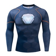 Superhero Ironman T Shirt Men Compression GYM Sportswear Jersey Quick Dry Men Tshirt