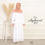 KIDS ONLY-Dress Aisy 8.0 Jubah Kids Muslimah Putih Hitam Chiffon Full Lining Dress Budak Perempuan J