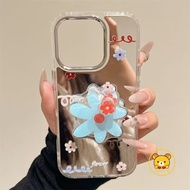 Flower Holder Mirror Casing For Vivo IQOO Z10 Z9 Turbo+ Z9X Z9s Pro U5E U5X U5 U3 U3X Z5X Z3 Z1 5G 4