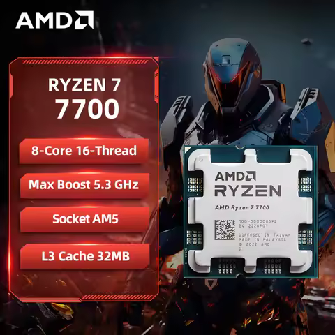AMD Ryzen 7 7700 R7 7700 CPU 8-Core 16-Thread 5.3GHz Unlocked Desktop Processor Socket AM5 Gaming CP