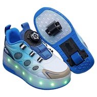 Four-Wheel Invisible Runaway Shoes Children's Sports Pulley Shoes Boys Luminous Wheel Shoes Girls Ei