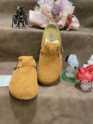 已售✨ 現貨出清一雙41號✨勃肯BIRKENSTOCK 反毛皮 半包拖鞋 栗子色