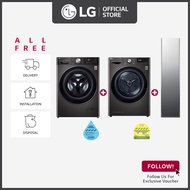 [Bulky] LG FV1413S2BA 13kg Washing Machine + TD-H10VBD 10Kkg Dual Inverter Heat Pump dryer + S3MFC Styler Essence Mirrored