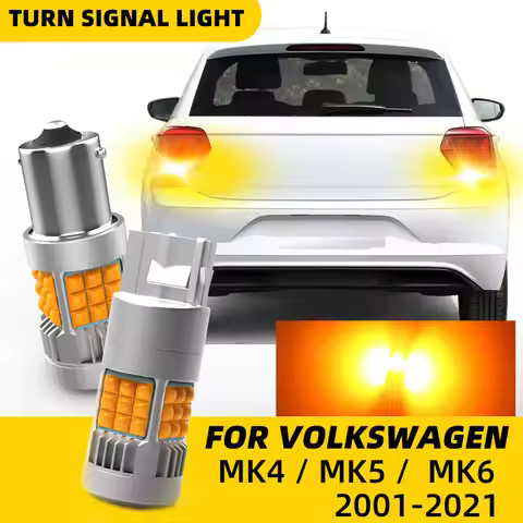 2pcs Car LED Turn Signal Direction Indicator Lamp Lights Bulbs Amber Front/Rear For Volkswagen VW Po