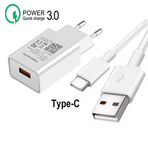 For Huawei P Smart Z 2021 Y8P P40 P30 P20 Lite Honor 10 9 8 Type-C USB Charging Cable 18W EU Wall Pl