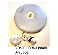 SONY CD播放機D-EJ002 CD Walkman 跟原裝remote 白色，兩枚筆心電池可用。#Discman#隨身聽#索尼
