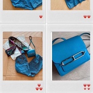 ❤️ 愛🐎人要能「裝」的小可愛/Hermès Roulis希臘藍小🐷包❤️