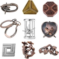 9-Piece Puzzle Games in Set, Metal Puzzle IQ Games Set, IQ Test 3D Brainteaser Puzzle, Metal Puzzle 