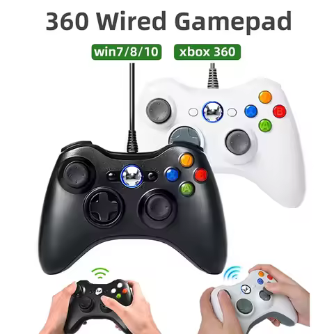 USB Wired Gamepad for Xbox 360 Windows 10/8.1/8/7 Game Handle Double Shock Games Controller Video Ga