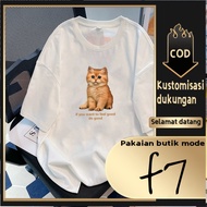 F7T-shirt Oversize Cute Cat Unisex T-shirt for Men and Women