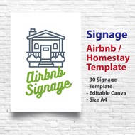Signage Airbnb / Homestay Size A4 Editable Canva 30 Template