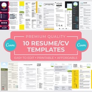 Canva | 🔥PROMO🔥 10 Sets Professional Resume/CV/ Templates | TEMPLATE RESUME MURAH | TEMPLATE CANVA
