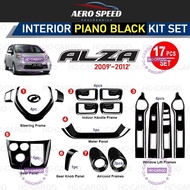 Perodua Alza 2009 - 2012 Piano Glossy Black 17PCS Interior Decoration Accessories Frame Cover