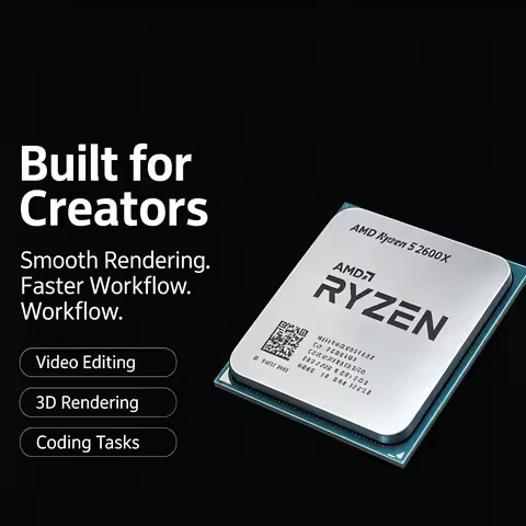 AM4 System Upgrade Processor AMD R5 2600X Zen+ 12nm 95W Desktop Tray Component