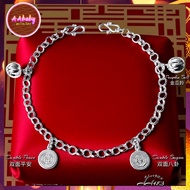 🌈AAbaby Galleries AA483 Original Baby S925 Silver Anklet Bracelet 平安金瓜铃小孩宝宝脚链Rantai Kaki/Gelang Bayi