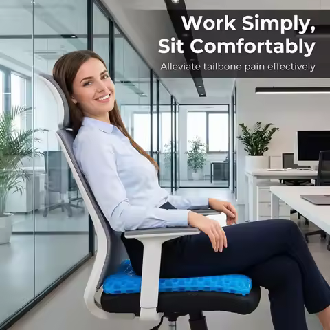 Orthopedic Gel Memory Foam U Seat Cushion Coccyx Pain Relief for Home Office Chair Sitting Comfort