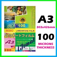 Niso Laminating Film / Laminate Film A3 Size 303 x 426mm Plastick Sarung Laminate Laminating Sheet L