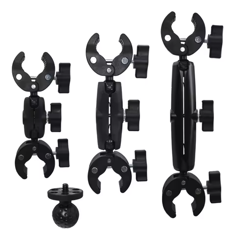 Double Head Clamp Kit For Insta360 X5 X4 X3 Motorcycle Bicycle Double Clip Bracket for GoPro 13 12 A