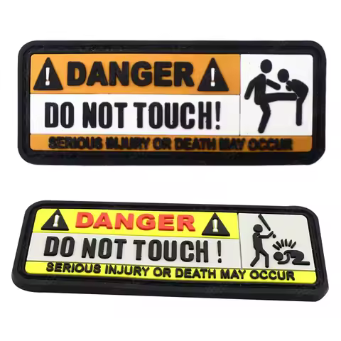 Warning Sign DANGER DO NOT TOUCH SERIOUS INJURY OR DEATH MAY OCCUR PVC Rubber Patch Clothing Accesso