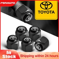 [Toyota] 4pcs Anti-theft Zinc Alloy Car Tire Accessories Valve Stems Caps for Toyota Vios Crown Hilux Passo Altis Camry Harrier Innova Rush Yaris Alphard Hiace Fortuner Vellfire Corolla Cross Avanza